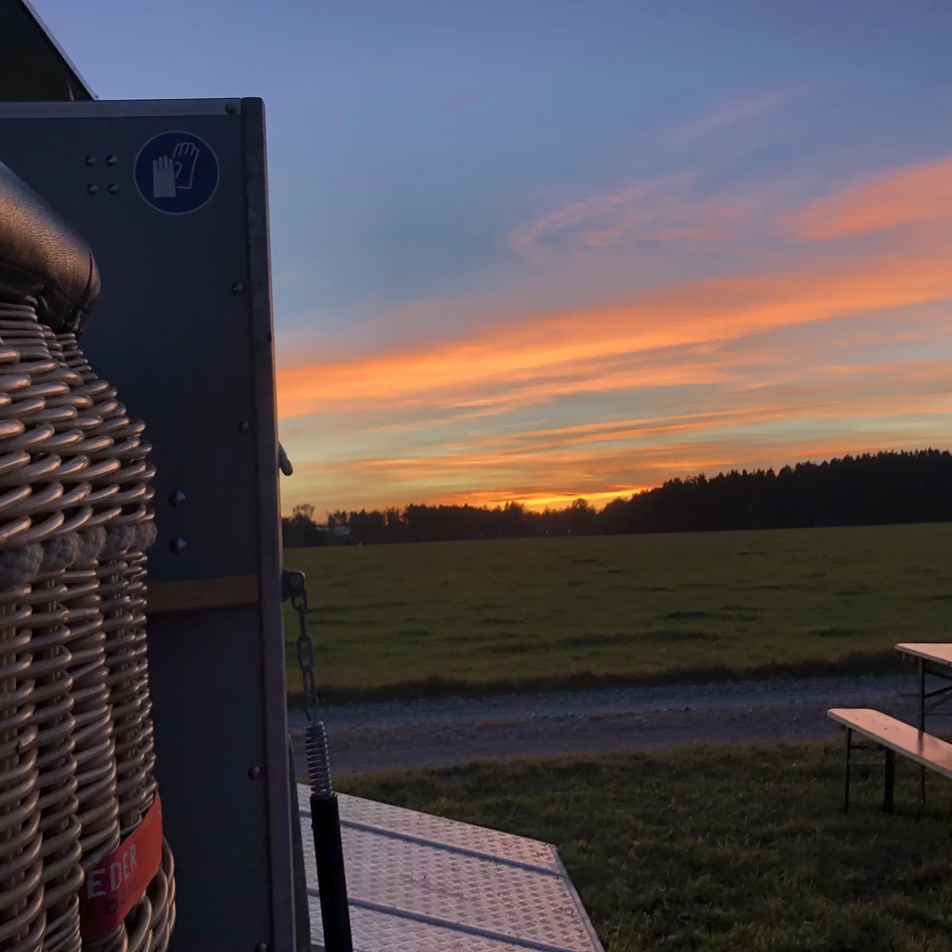 Sonnenaufgang kurz vor dem Start